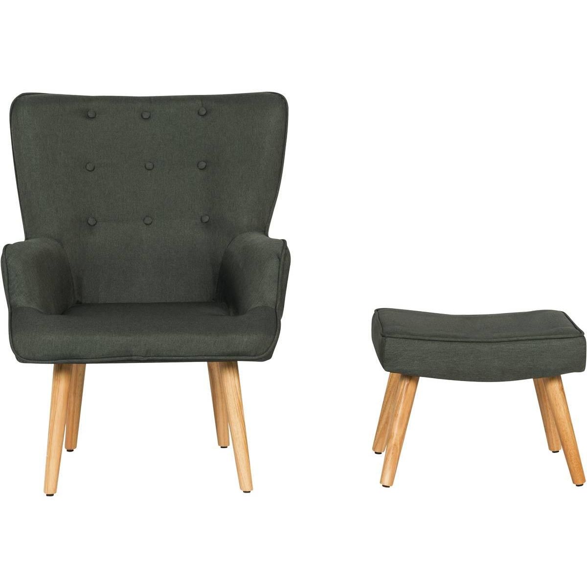 Habitat et Jardin Fauteuil style scandinave tissu  Odense  - 1 place - Gris foncé