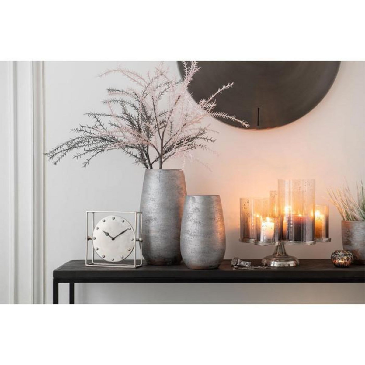 Paris Prix Vase Déco  Irrégulier Rugueux  31cm Argent