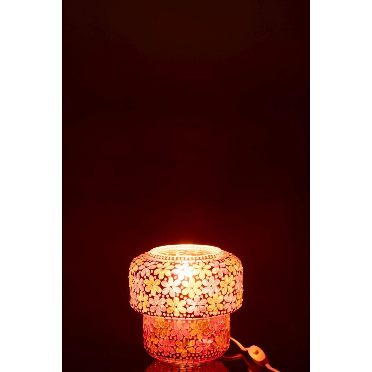 Paris Prix Lampe à Poser Mosaïque  Ruthie  19cm Rose & Orange