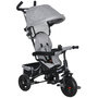 Voir la diapositive 1 : HOMCOM Tricycle enfant évolutif pare-soleil pliable canne télescopique amovible acier gris