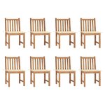 VIDAXL Chaises de jardin lot de 8 avec coussins Bois de teck massif