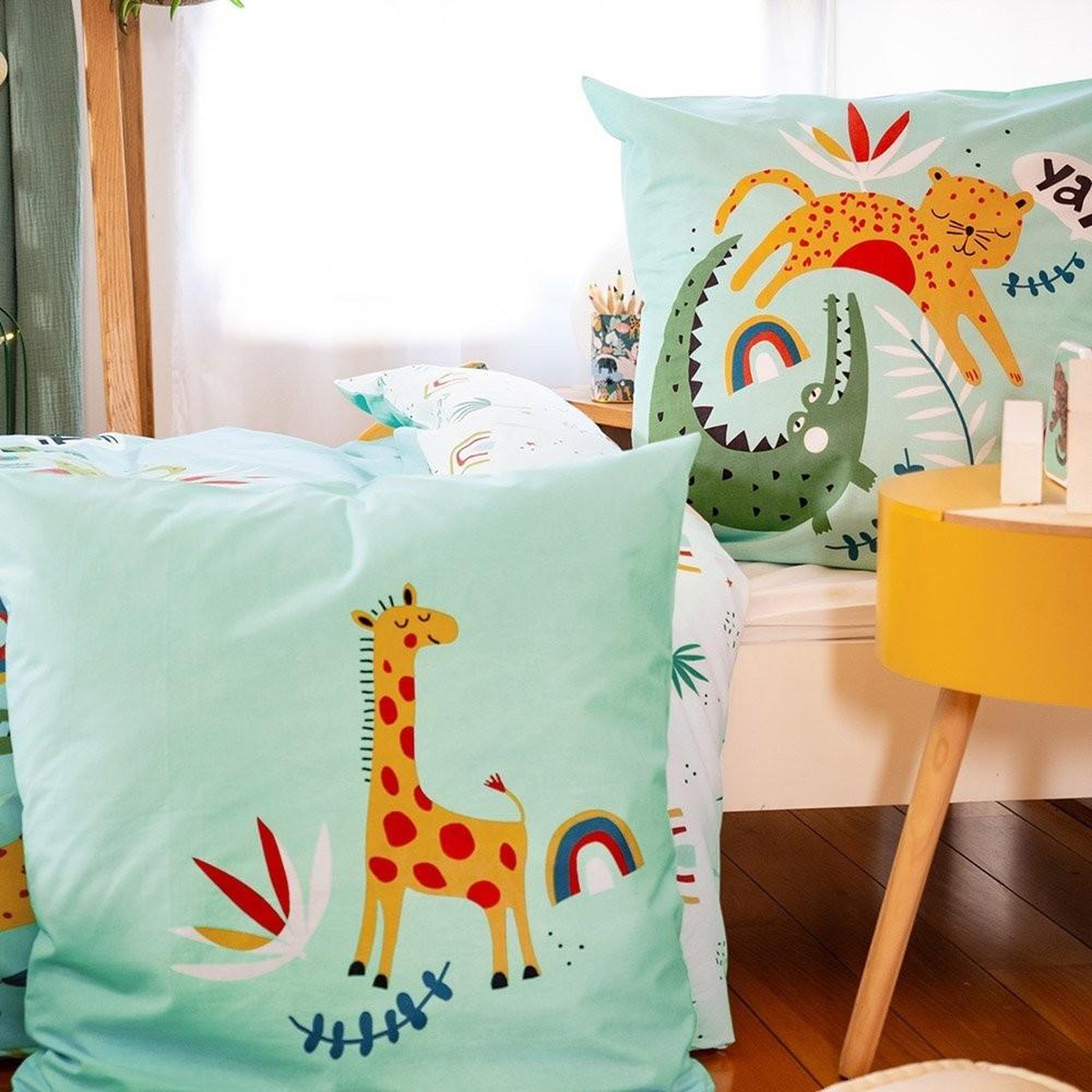 Voir la diapositive 3 : COTE DECO Housse de couette 140x200 Poumba + taie coton adouci 57 fils