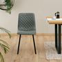 Voir la diapositive 3 : IDIMEX Lot de 4 chaises TERNI, en tissu suédine