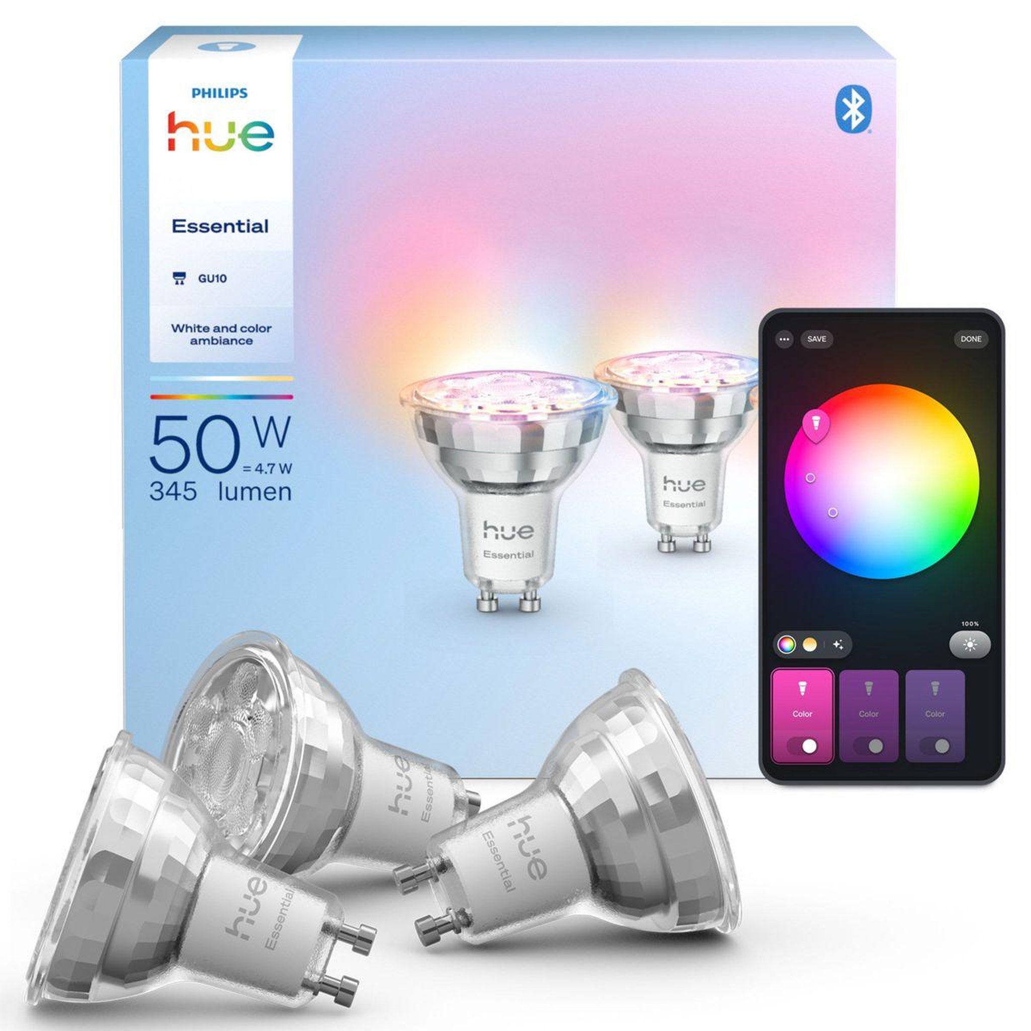 PHILIPS HUE Pack essential- 3/gu10 white&color ambiance