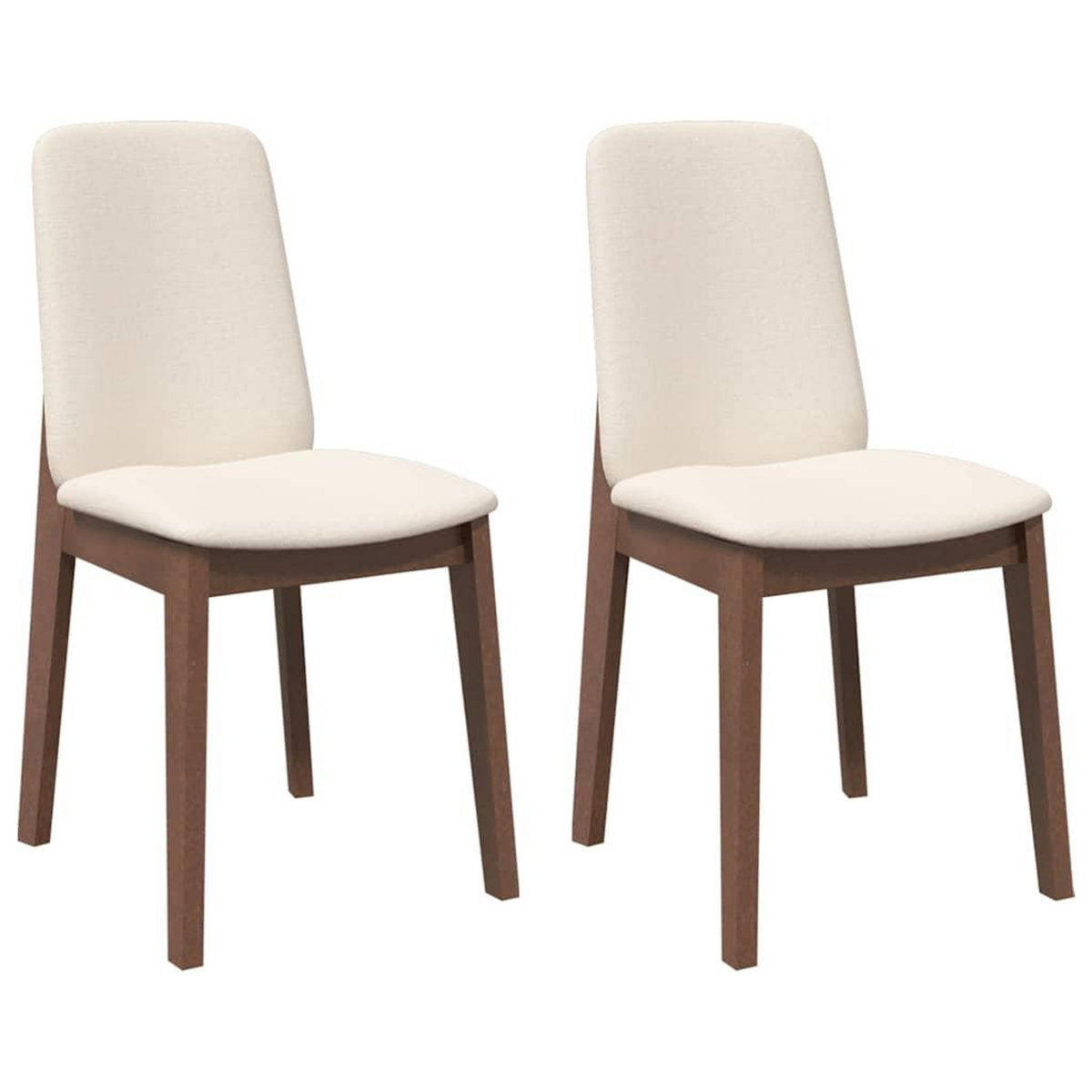 VIDAXL Chaises a manger coussins 2 pcs marron bois massif caoutchouc