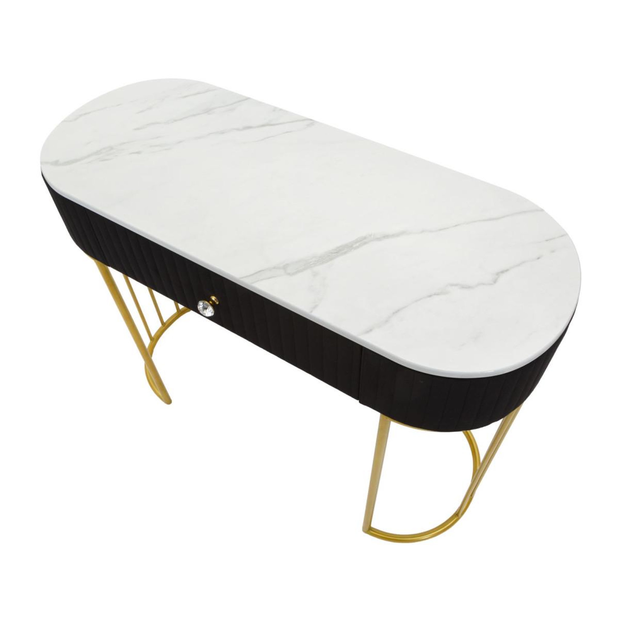 Voir la diapositive 5 : Paris Prix Console design effet marbre  montpellier  100cm noir & or