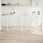 VIDAXL Barriere pour chiens avec porte 6 panneaux bois de sapin massif