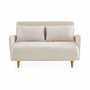 Voir la diapositive 6 : SWEEEK Canapé convertible 2 places scandinave - Panam - pieds bois. bouclettes blanches. banquette. dossier inclinable
