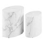 Voir la diapositive 4 : LISA DESIGN Aeryn - lot de 2 tables basses - effet marbre blanc - 48 et 40 cm