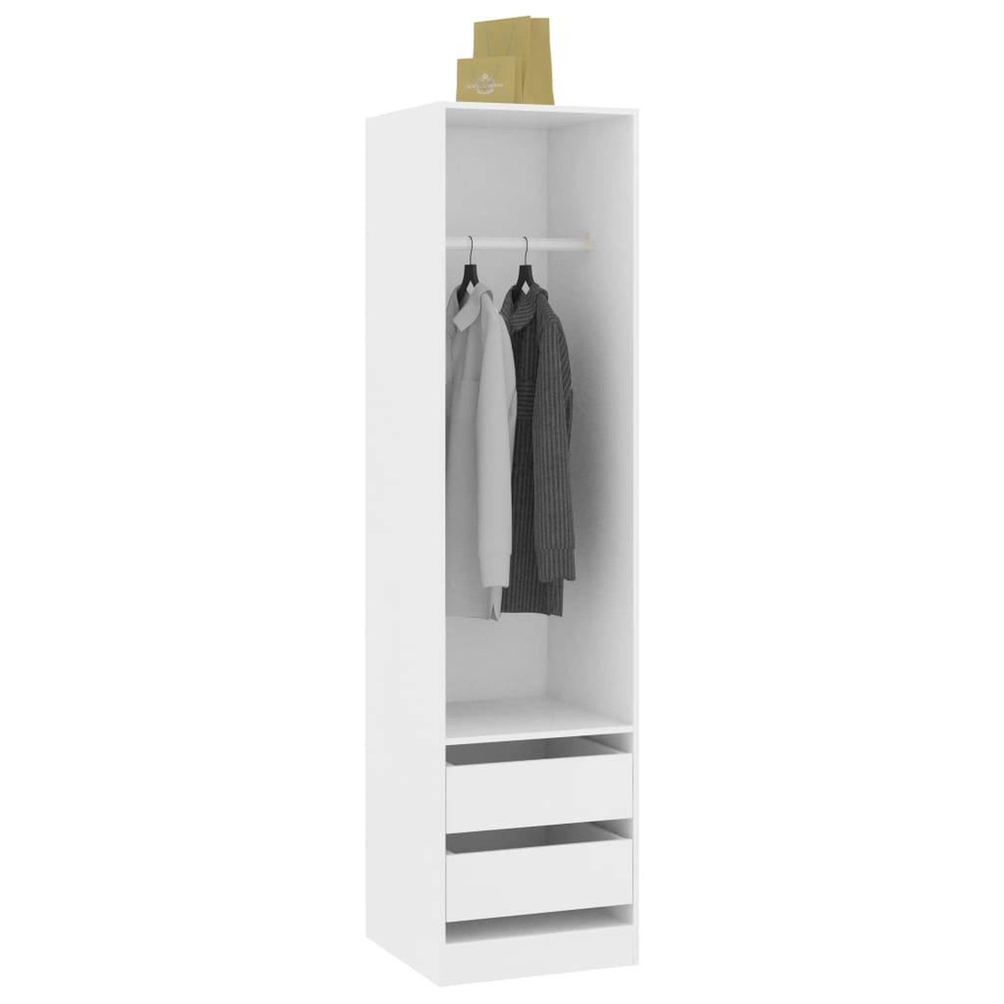Voir la diapositive 3 : VIDAXL Garde-robe avec tiroirs Blanc 50x50x200 cm Bois d'ingenierie