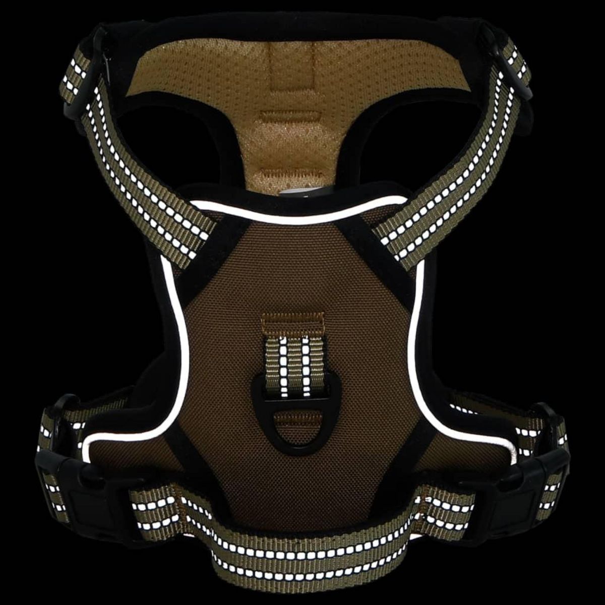 VIDAXL Harnais pour chien avec laisse et collier reglables marron XL