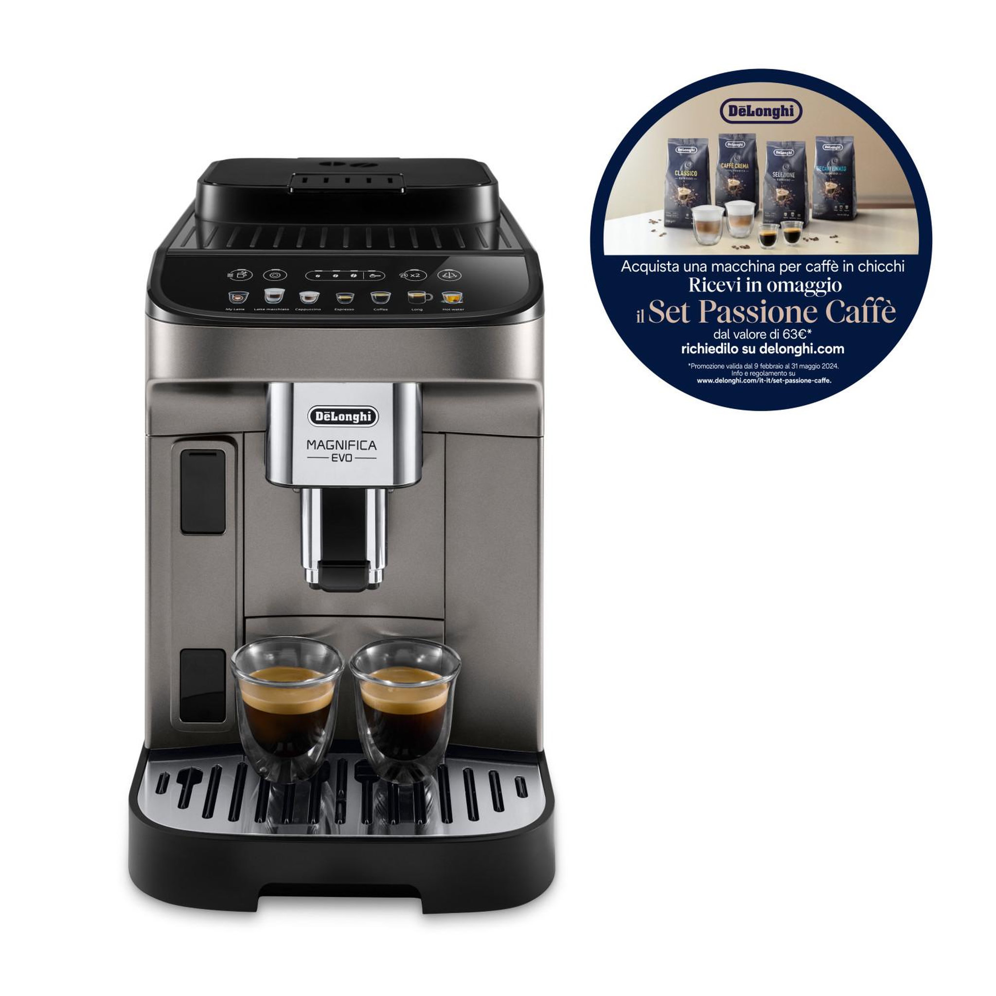 Voir la diapositive 3 : DELONGHI Cafetière automatique DeLonghi Magnifica Evo ECAM290.81.TB