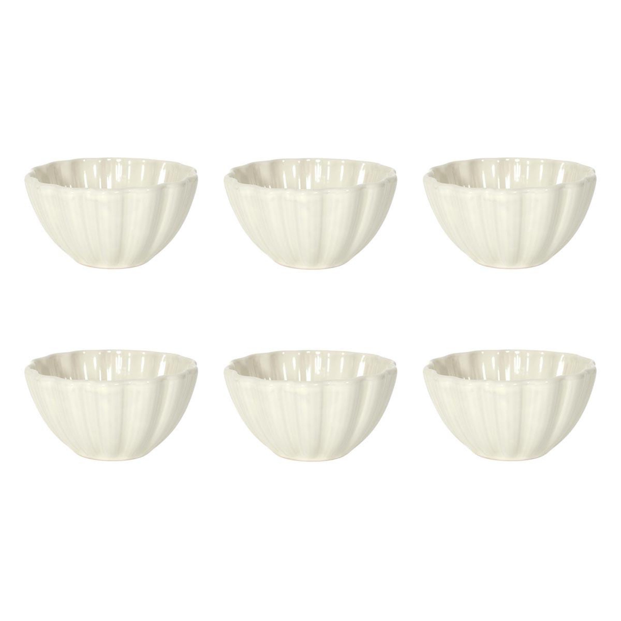 The Home Deco Factory Lot de 6 bols en grès  calista  55cl écru