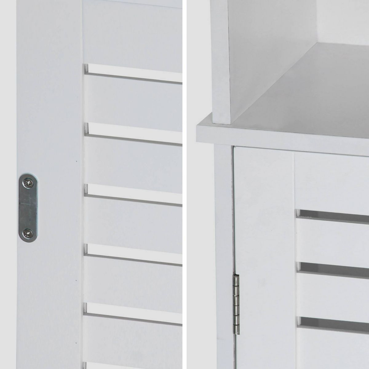 SWEEEK Colonne de rangement salle de bain - Rivage -  5 étagères. 1 porte ajourée. 5 niveaux de rangement