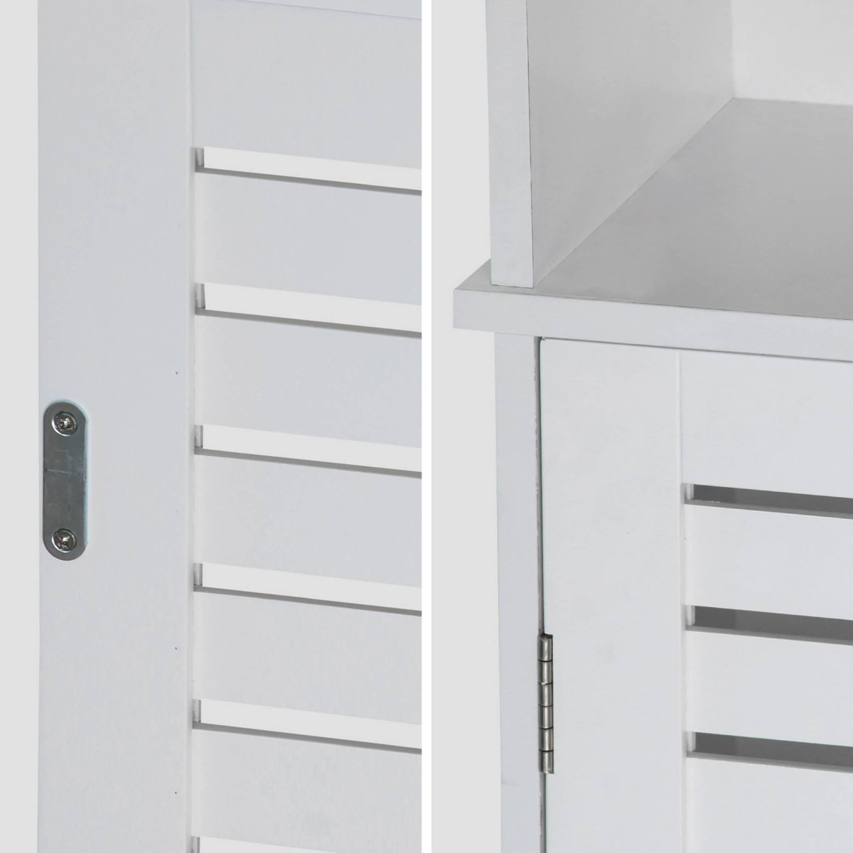 SWEEEK Colonne de rangement salle de bain - Rivage -  5 étagères. 1 porte ajourée. 5 niveaux de rangement