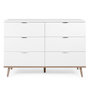 Voir la diapositive 1 : HomeStyle4U Commode avec 6 tiroirs en bois blanc 86,5x120x40cm