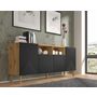Voir la diapositive 3 : BEST MOBILIER Velato - buffet bas - effet bois et noir - 195 cm
