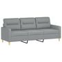 Voir la diapositive 2 : VIDAXL Canape a 3 places Gris clair 180 cm Tissu