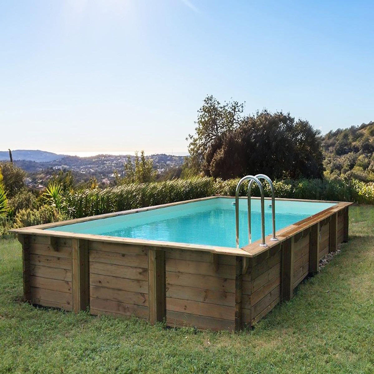 Habitat et Jardin Piscine bois en kit rectangle   Murano   - 12.20 x 6.20 x 1.44 m
