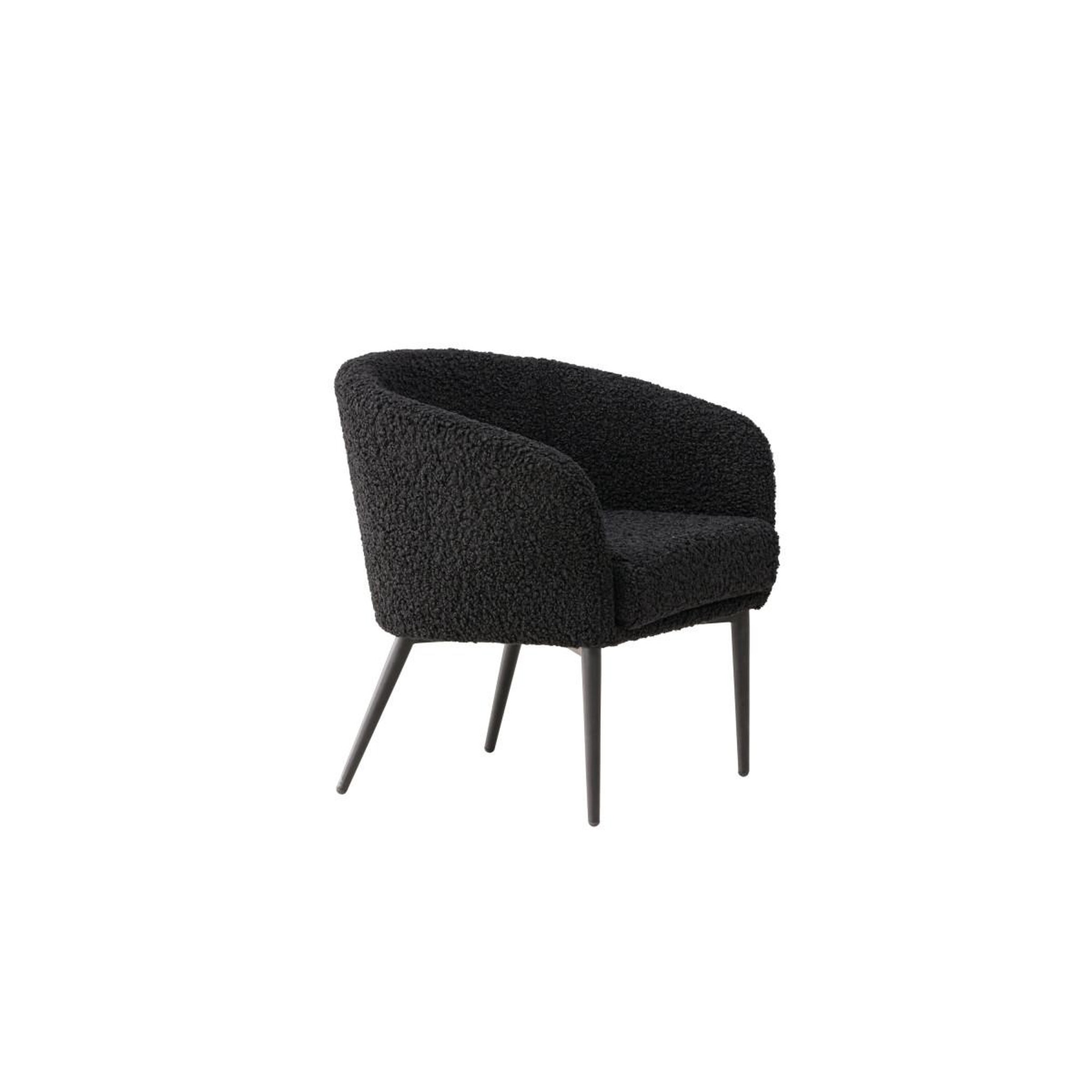 Voir la diapositive 3 : Paris Prix Fauteuil design tissu bouclette  fluffy  70cm noir