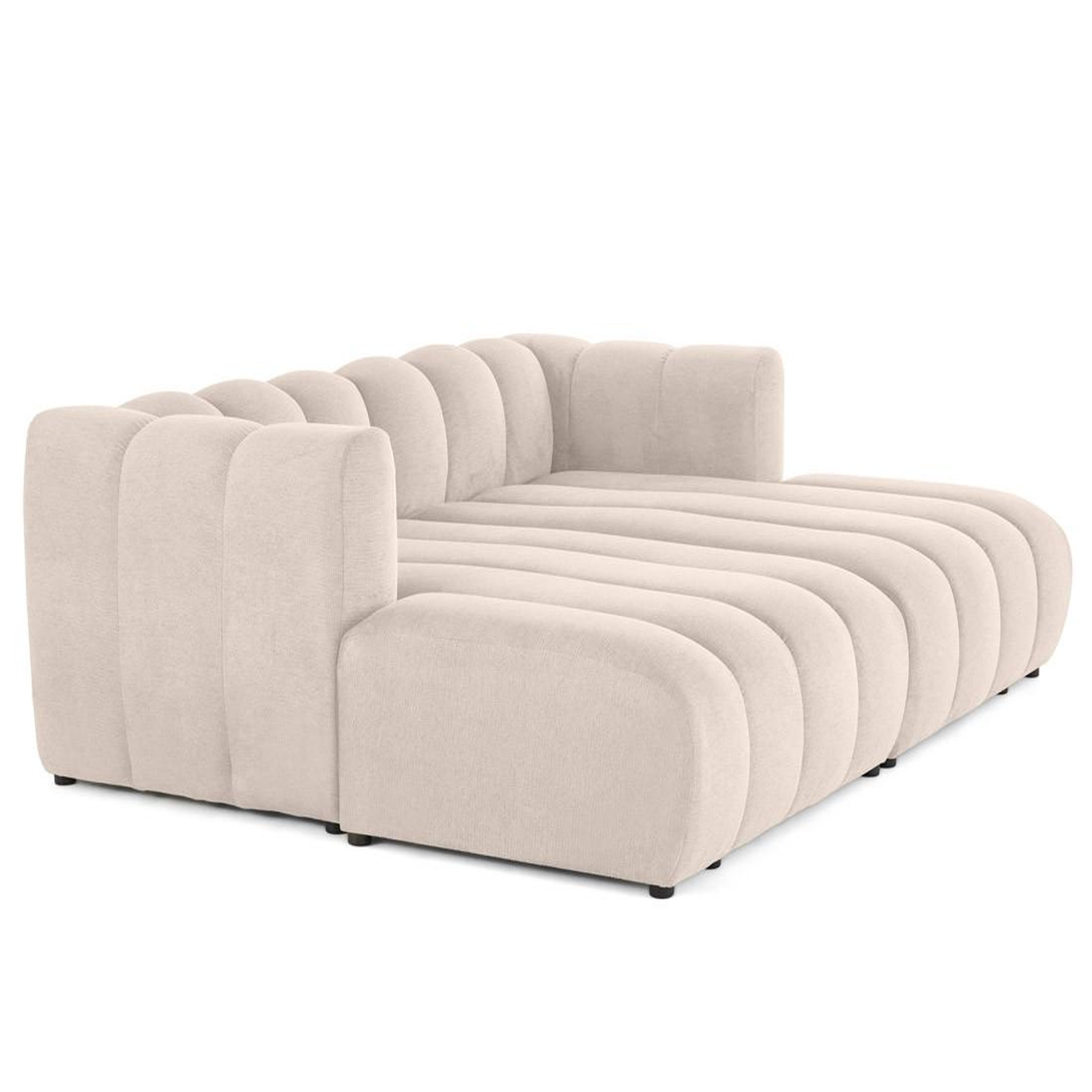 Voir la diapositive 2 : LISA DESIGN Debbie - canapé modulable droit 3 places avec double méridienne - assise profonde - en tissu texturé