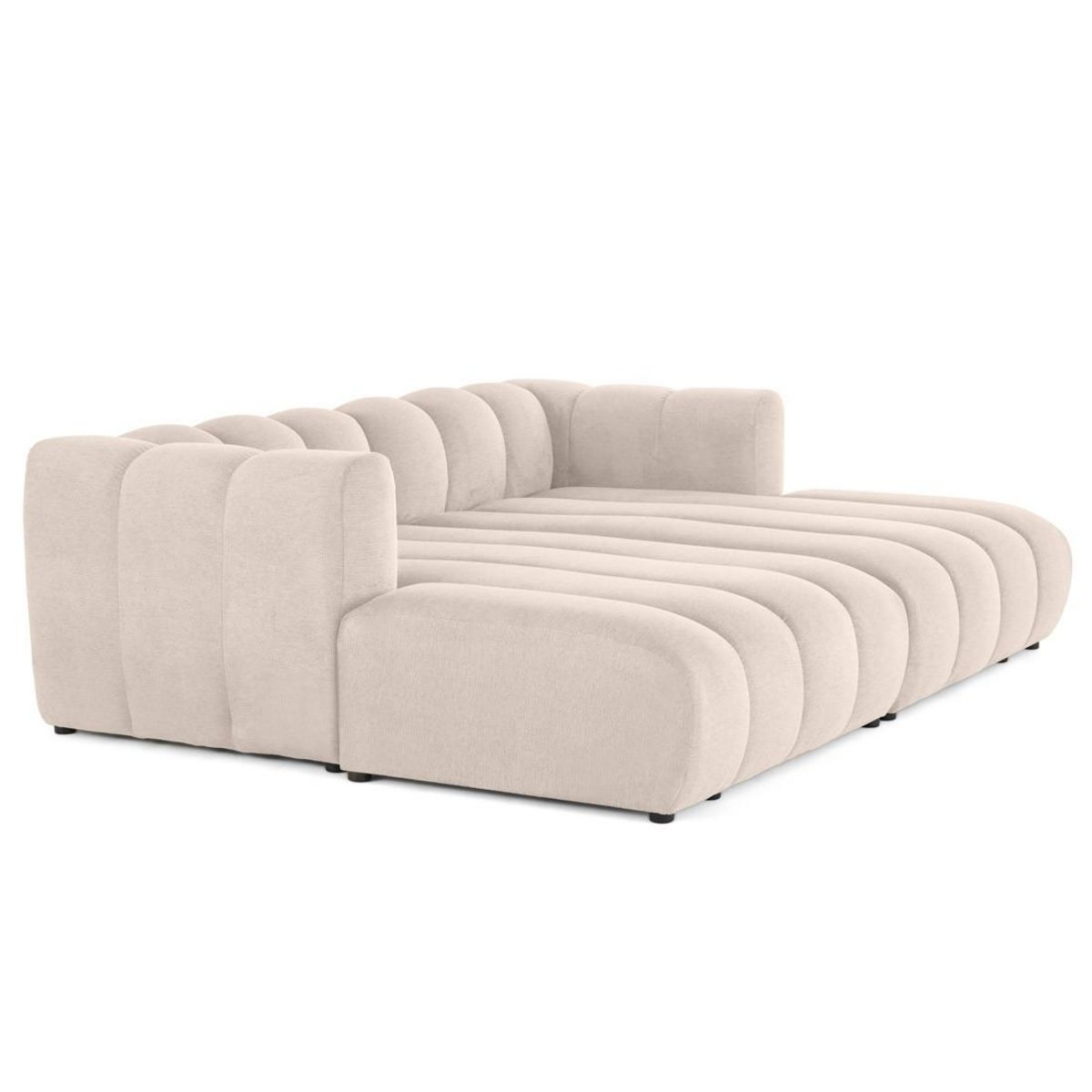 LISA DESIGN Debbie - canapé modulable droit 3 places avec double méridienne - assise profonde - en tissu texturé