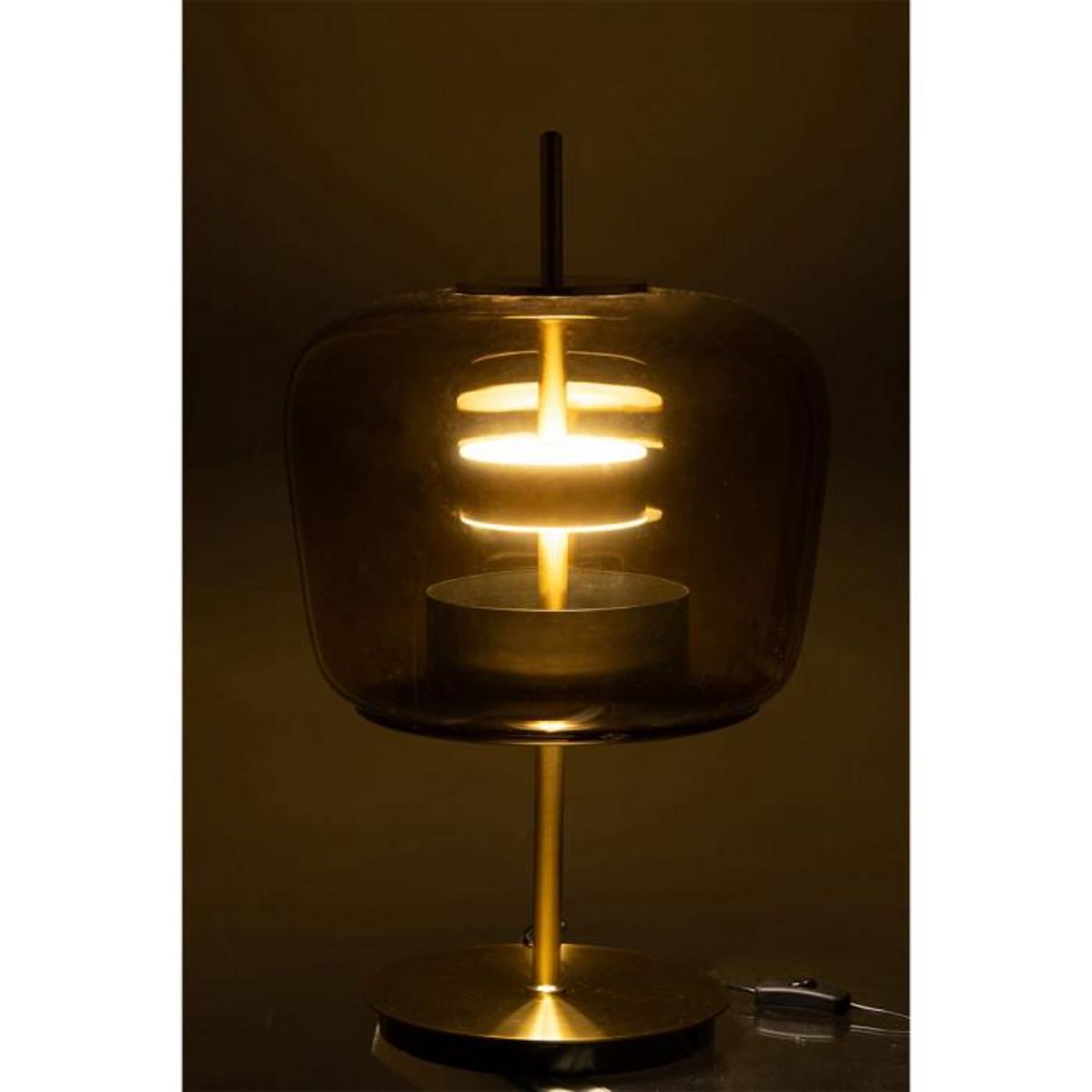 Paris Prix Lampe à Poser en Verre à LED  Omar  58cm Marron