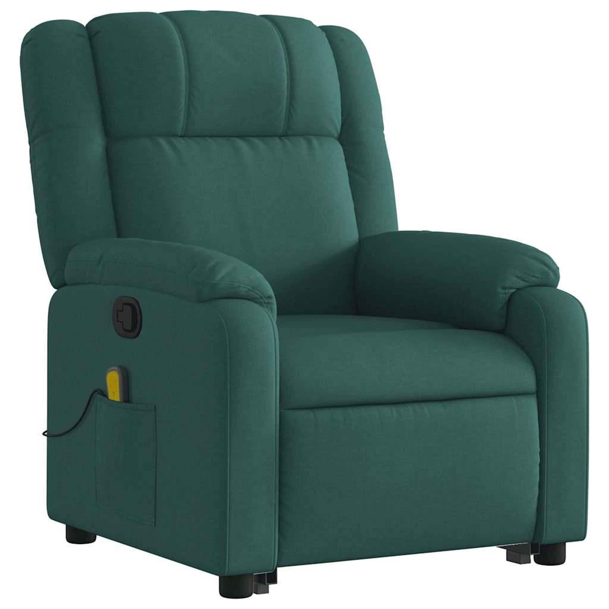 Voir la diapositive 4 : VIDAXL Fauteuil inclinable de massage Vert fonce Tissu