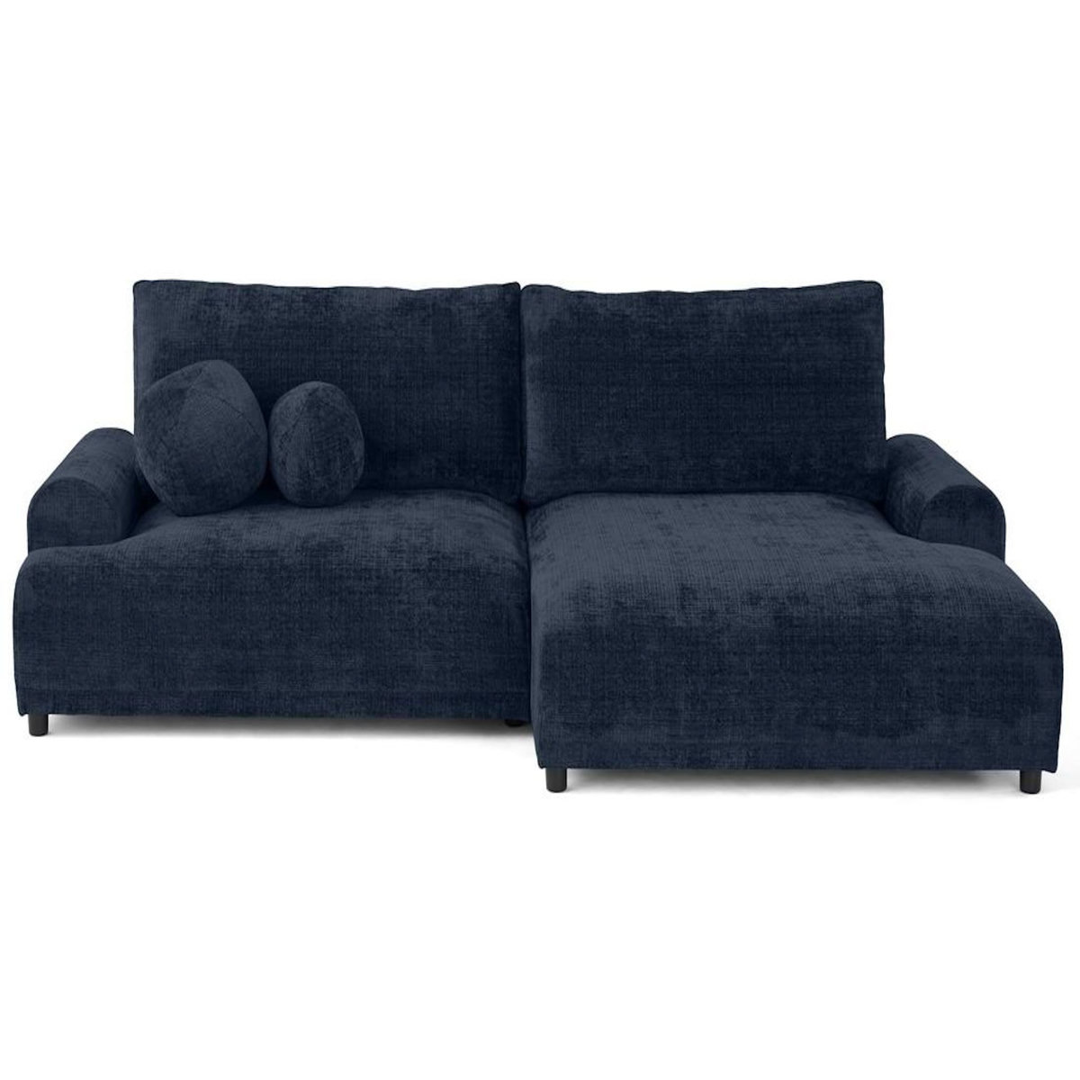 LISA DESIGN Nelly - canapé d'angle droit 4 places convertible avec coffre en velours texturé