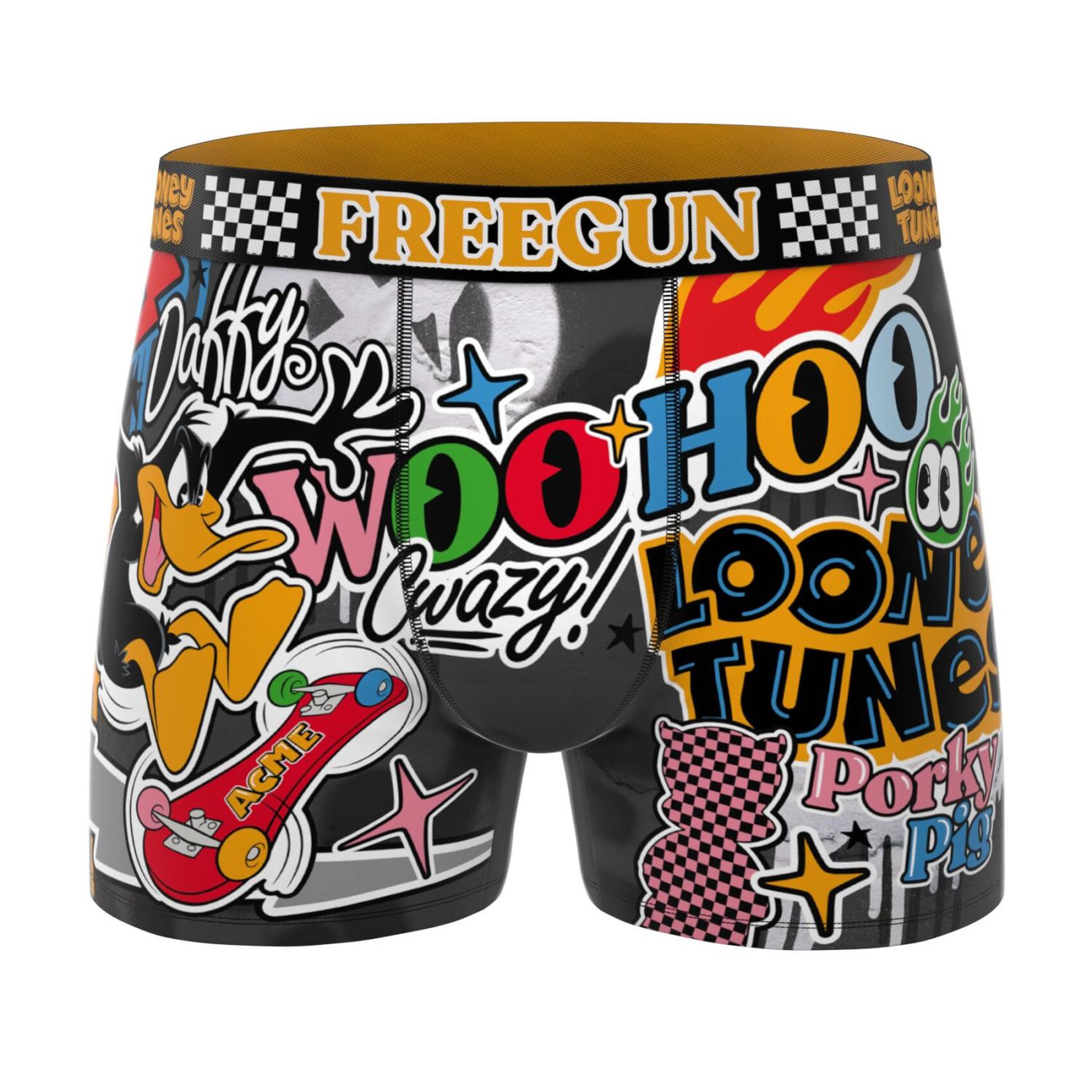 Voir la diapositive 4 : FREEGUN Lot de 4 boxers homme Looney Tunes