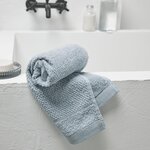 TODAY Serviette de toilette unie en  Coton bio 450 G/M². Coloris disponibles : Gris, Blanc