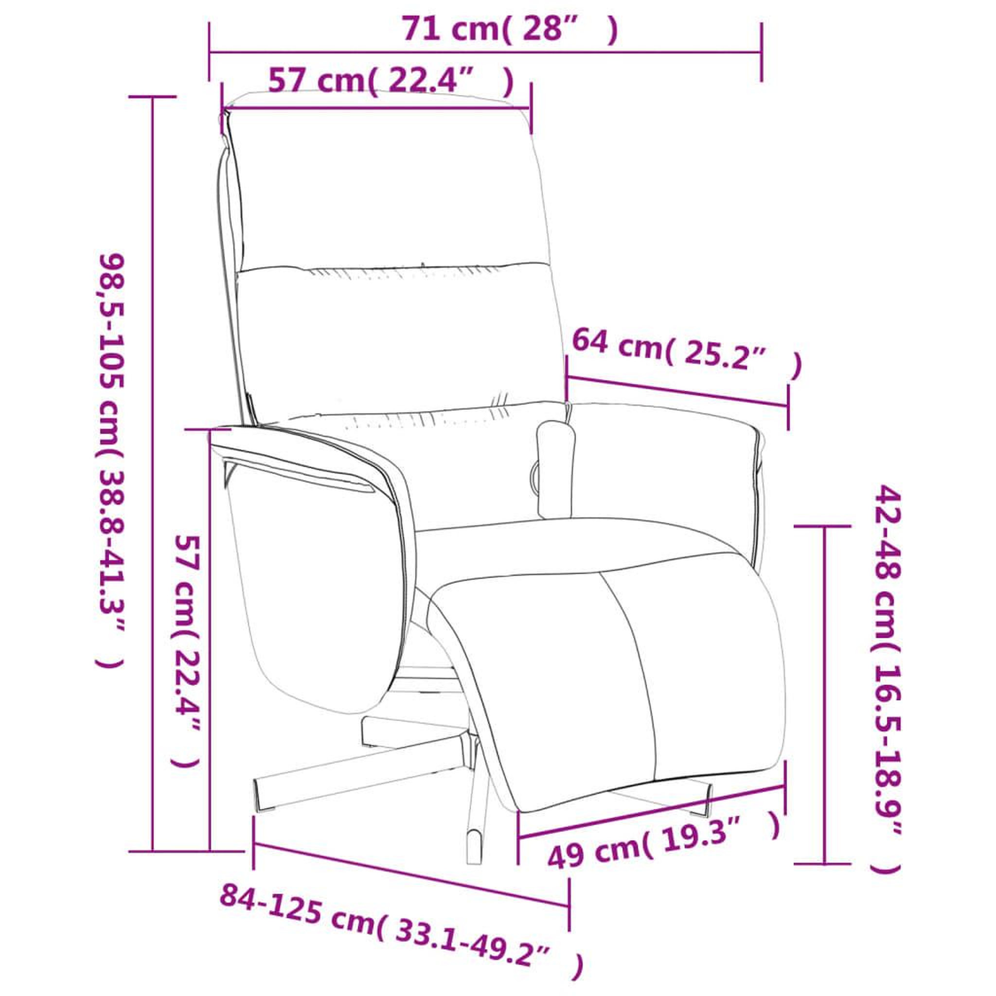 Voir la diapositive 6 : VIDAXL Fauteuil inclinable de massage et repose-pieds gris fonce tissu