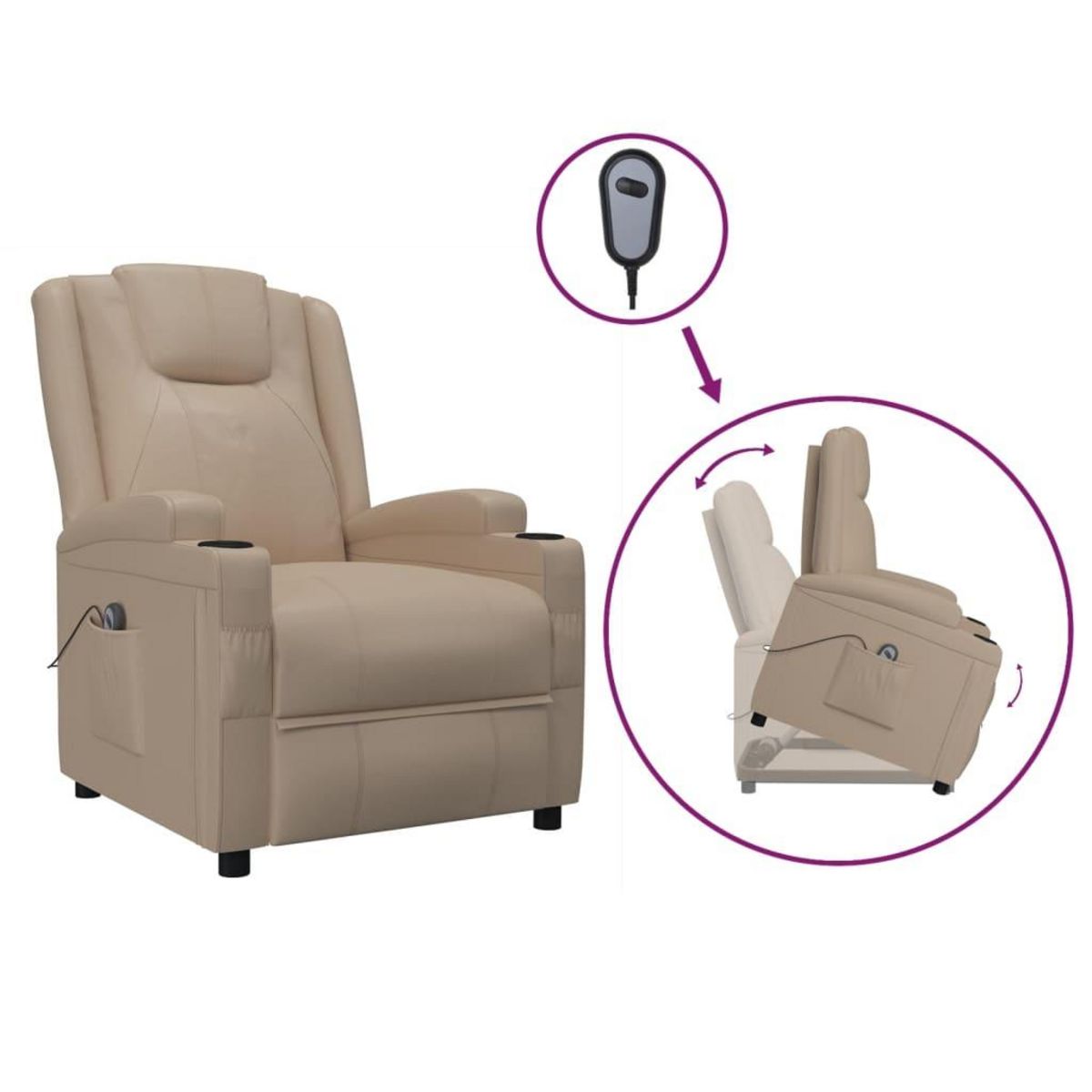 VIDAXL Fauteuil Cappuccino Similicuir
