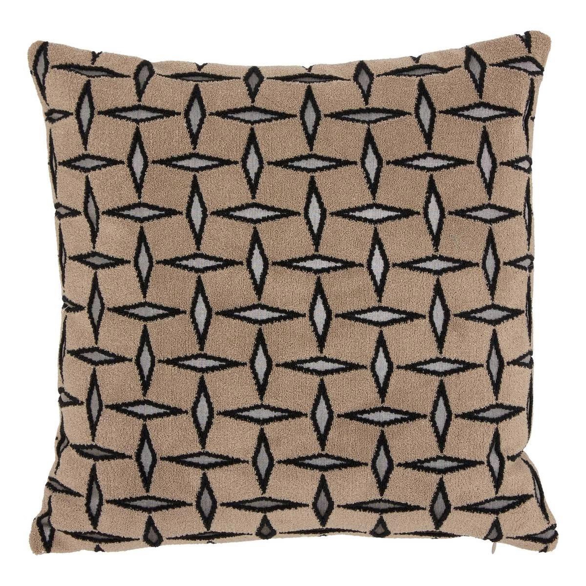 ATMOSPHERA Coussin déco jacquard  diamant  40x40cm marron