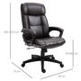 Voir la diapositive 3 : HOMCOM Fauteuil de bureau chaise de bureau ergonomique réglable roulettes pivotant 360° revêtement synthétique PU 64 x 73 x 106-115,5 cm chocolat