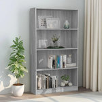 VIDAXL Bibliotheque 4 niveaux Sonoma gris 80x24x142 cm