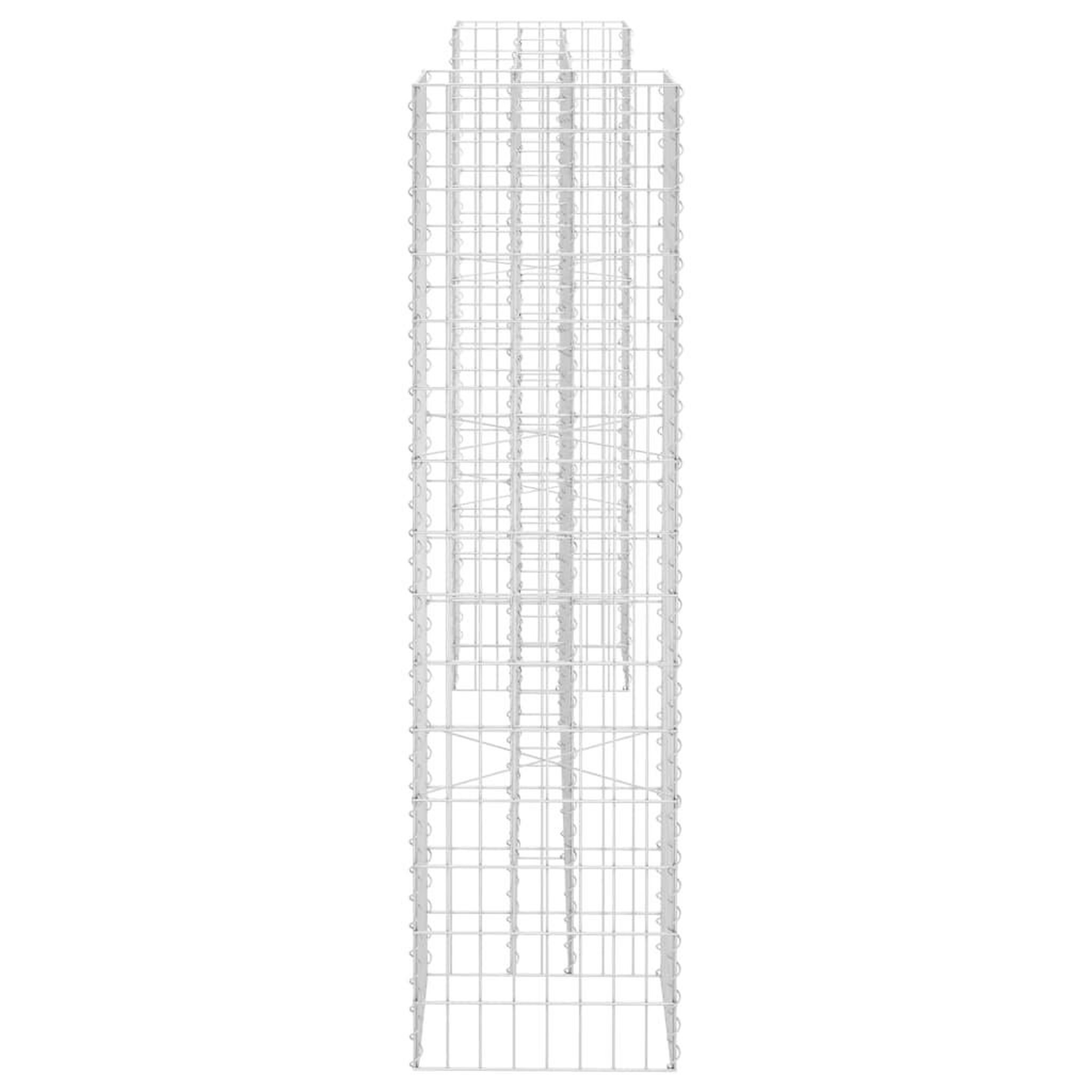 Voir la diapositive 4 : VIDAXL Jardiniere a gabion en H Fil d'acier 260x40x150 cm