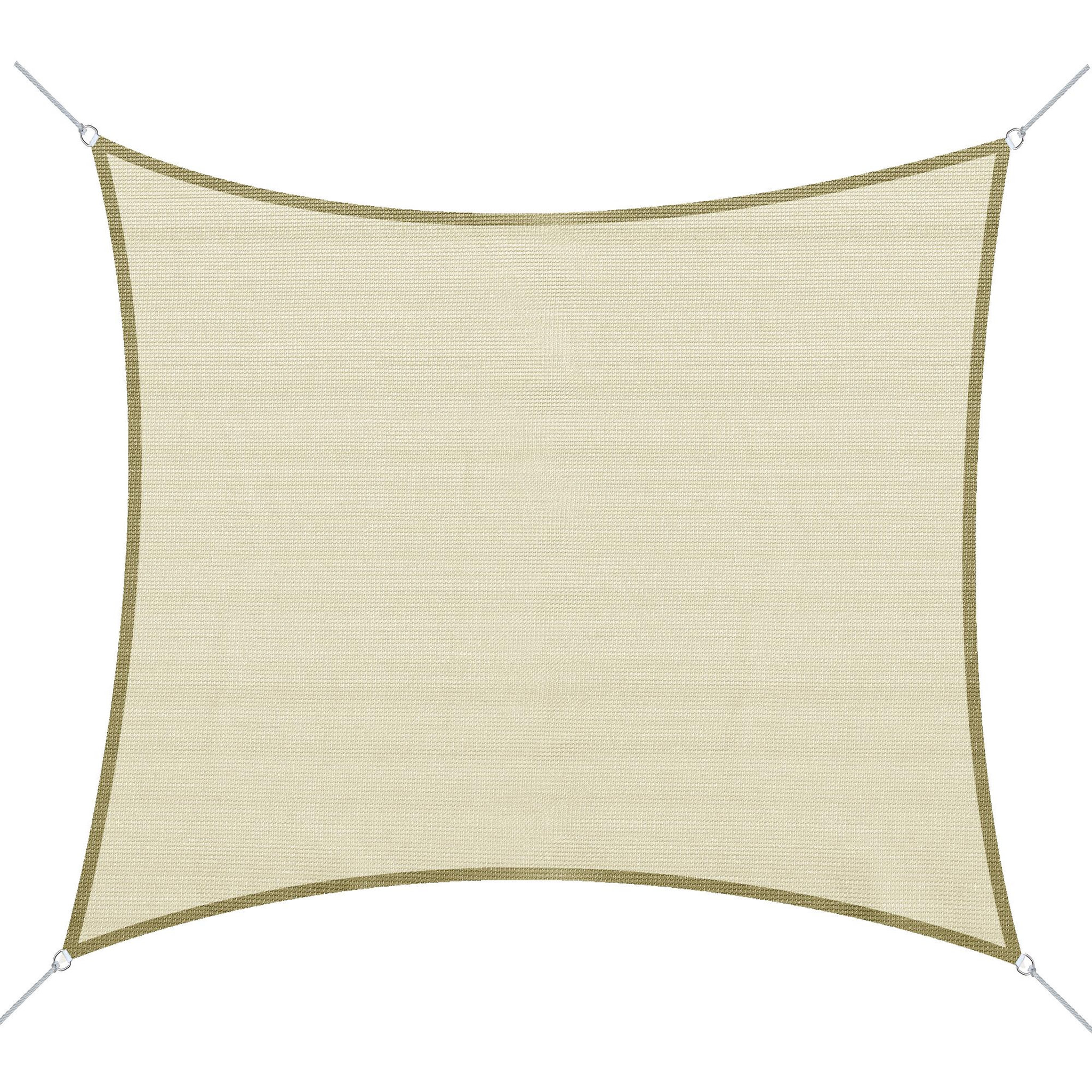 Voir la diapositive 1 : OUTSUNNY Voile d'ombrage carré 3 x 3 m polyéthylène haute densité résistant aux UV crème