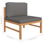 Voir la diapositive 6 : VIDAXL Salon de jardin 2 pcs avec coussins gris fonce Bois de teck