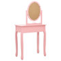 Voir la diapositive 4 : VIDAXL Coiffeuse et tabouret Rose 65x36x128 cm Bois de paulownia MDF