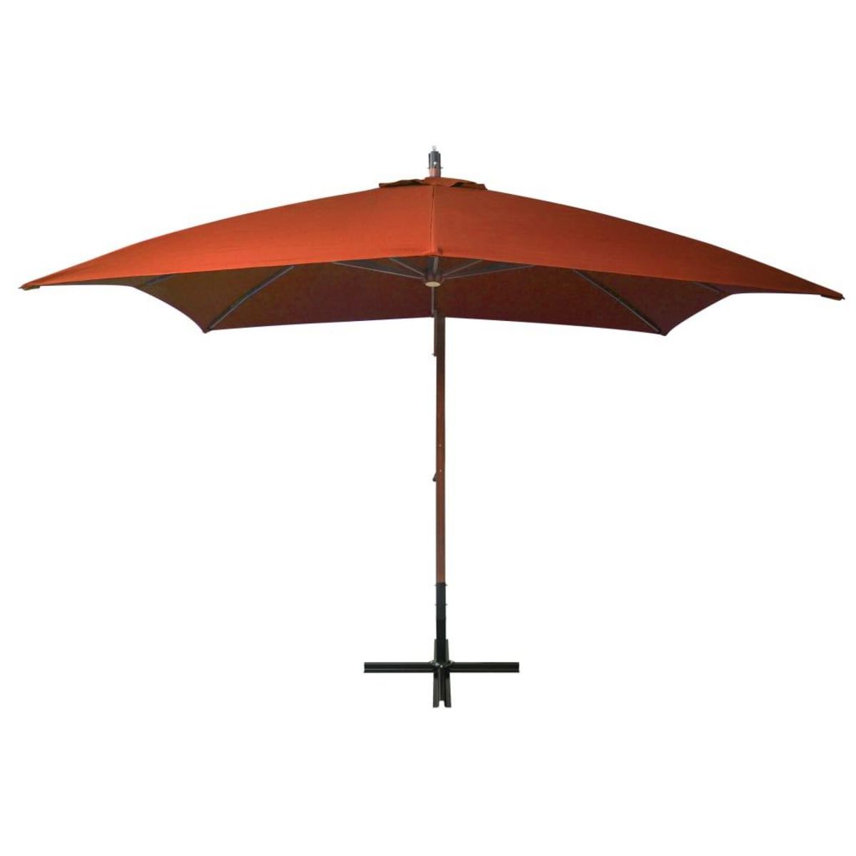 VIDAXL Parasol de jardin suspendu avec mat terre cuite bois de sapin