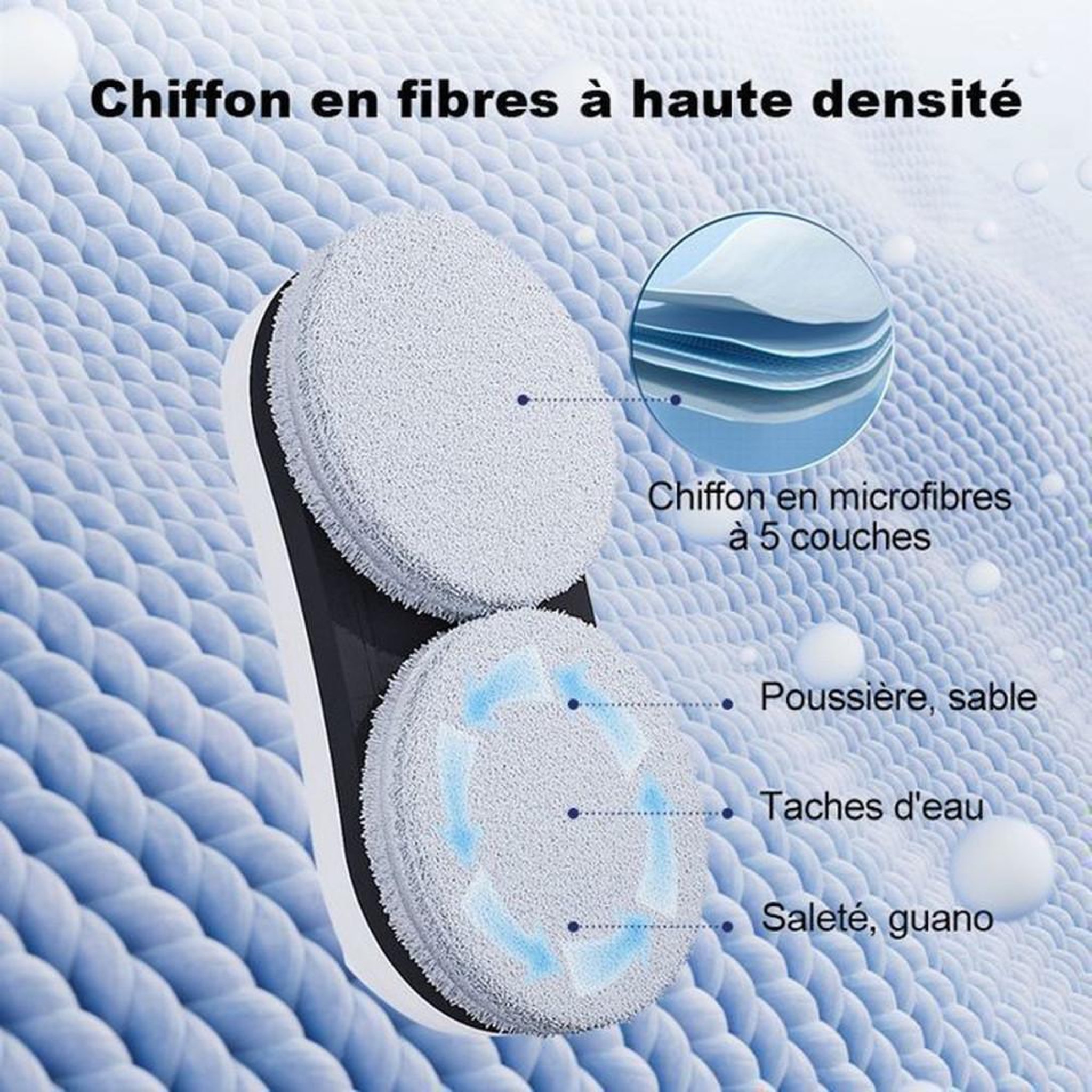 Voir la diapositive 3 : Robot nettoyeur laveur de vitres intelligent autonome YW610 blanc