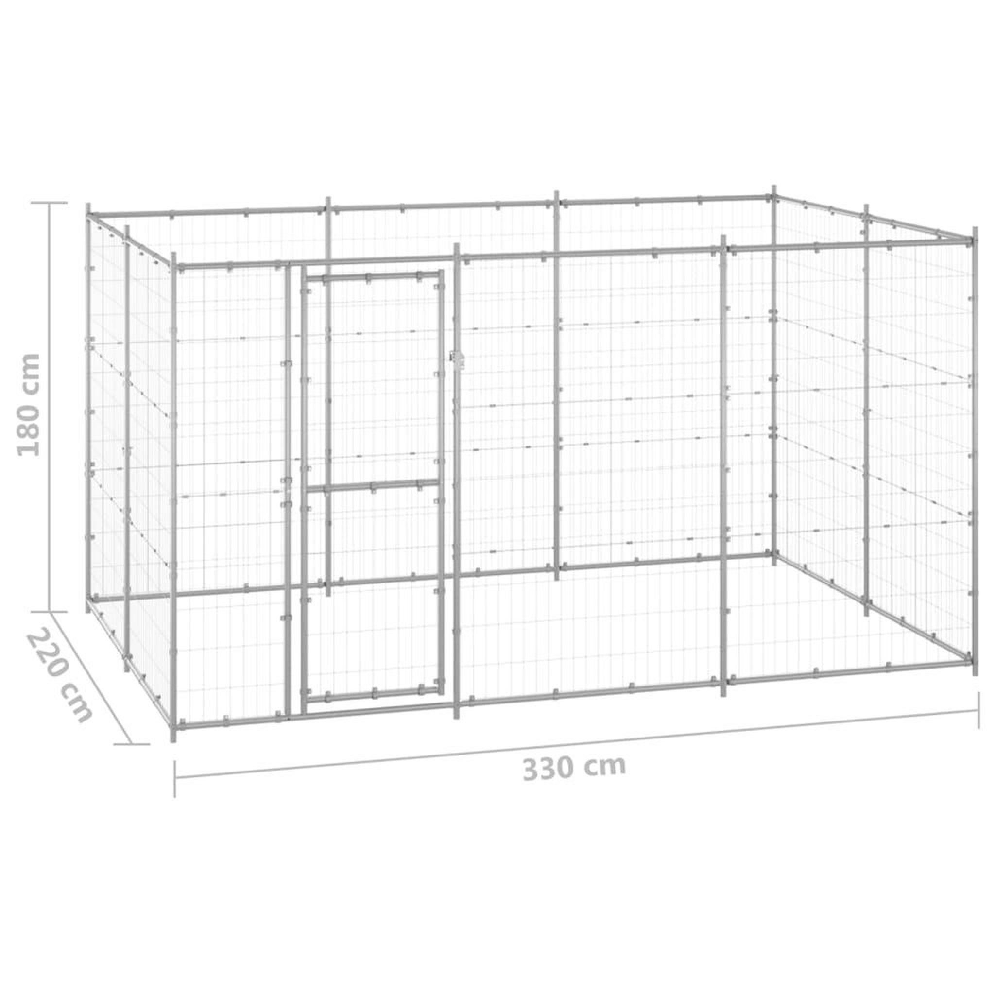 Voir la diapositive 6 : VIDAXL Chenil exterieur Acier galvanise 7,26 m²