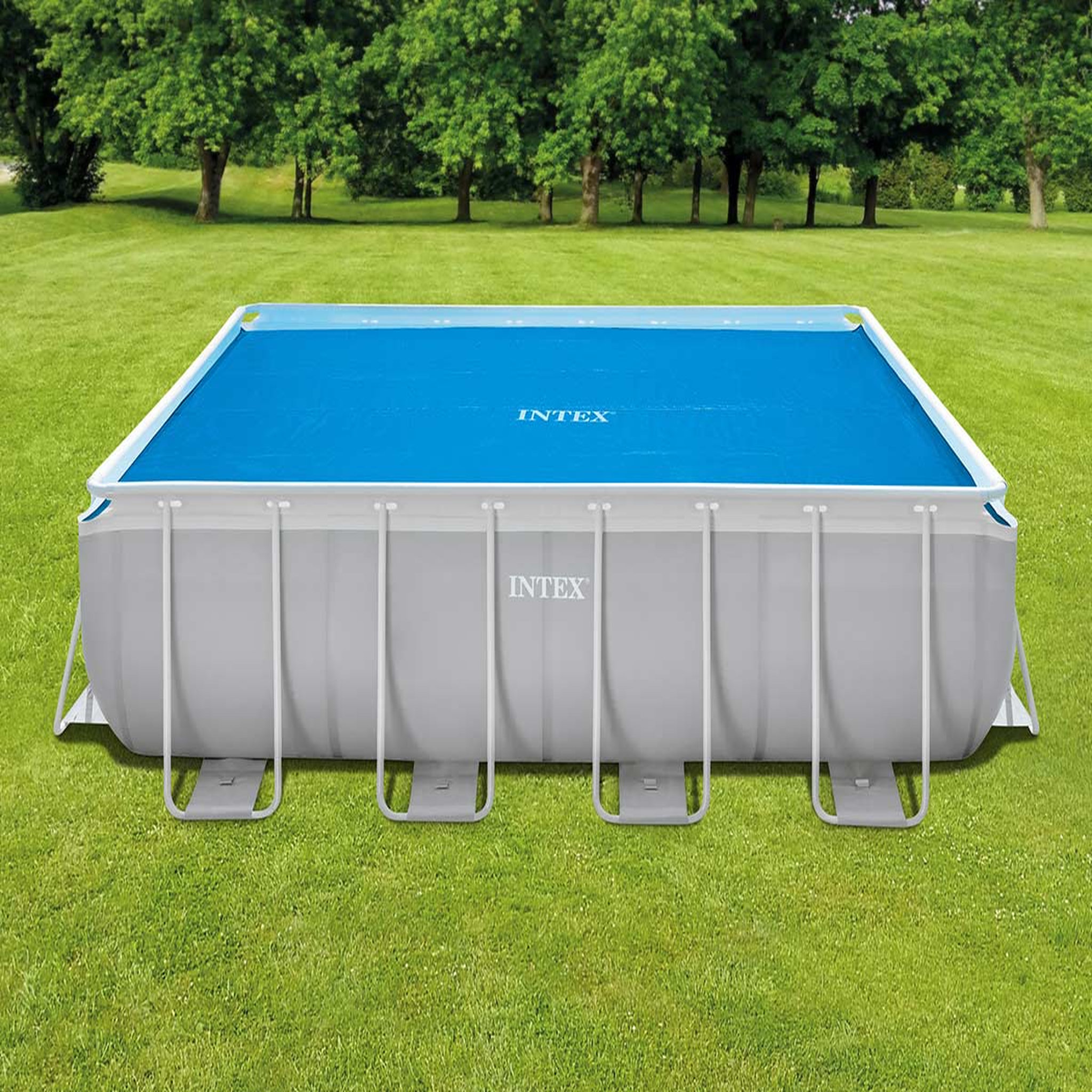 Voir la diapositive 2 : INTEX Bâche à bulles pour piscine tubulaire rectangulaire 4,88 x 2,44 m - Intex