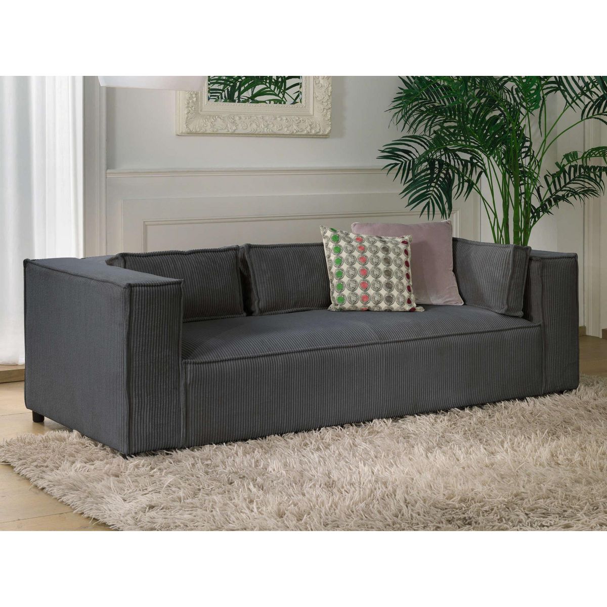 LISA DESIGN Stella - canapé fixe 3 places - en velours côtelé - style contemporain