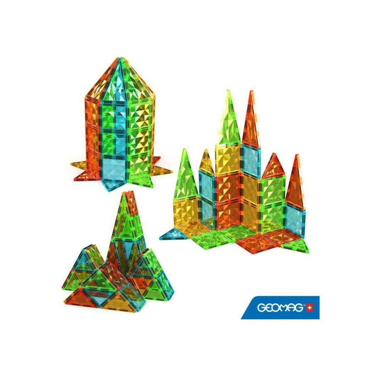 Geomag Tuiles magnétiques - GEOMAG - Tiles Gems - 60 pieces - Effet cristal - Des 3 ans