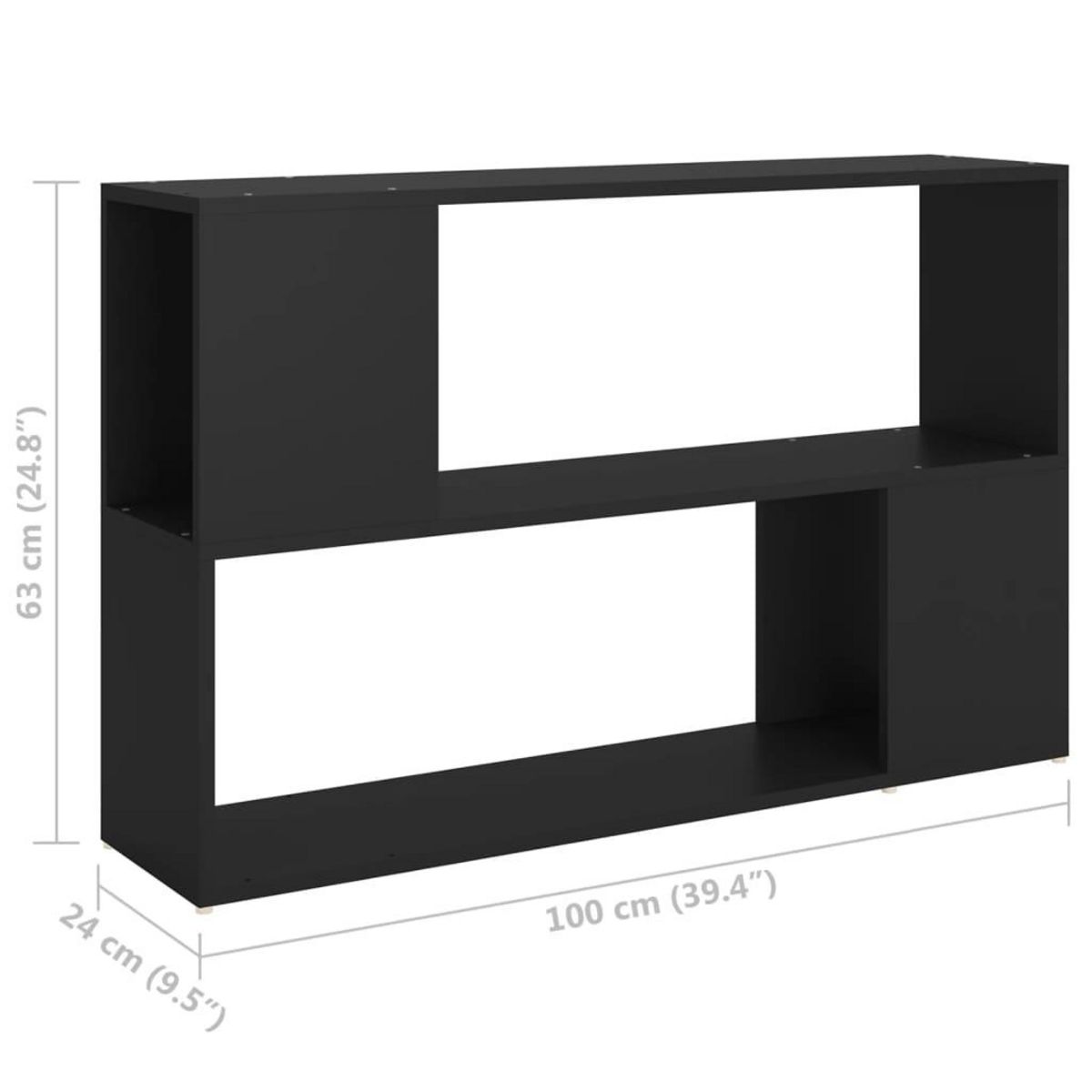 VIDAXL Bibliotheque Noir 100x24x63 cm Bois d'ingenierie