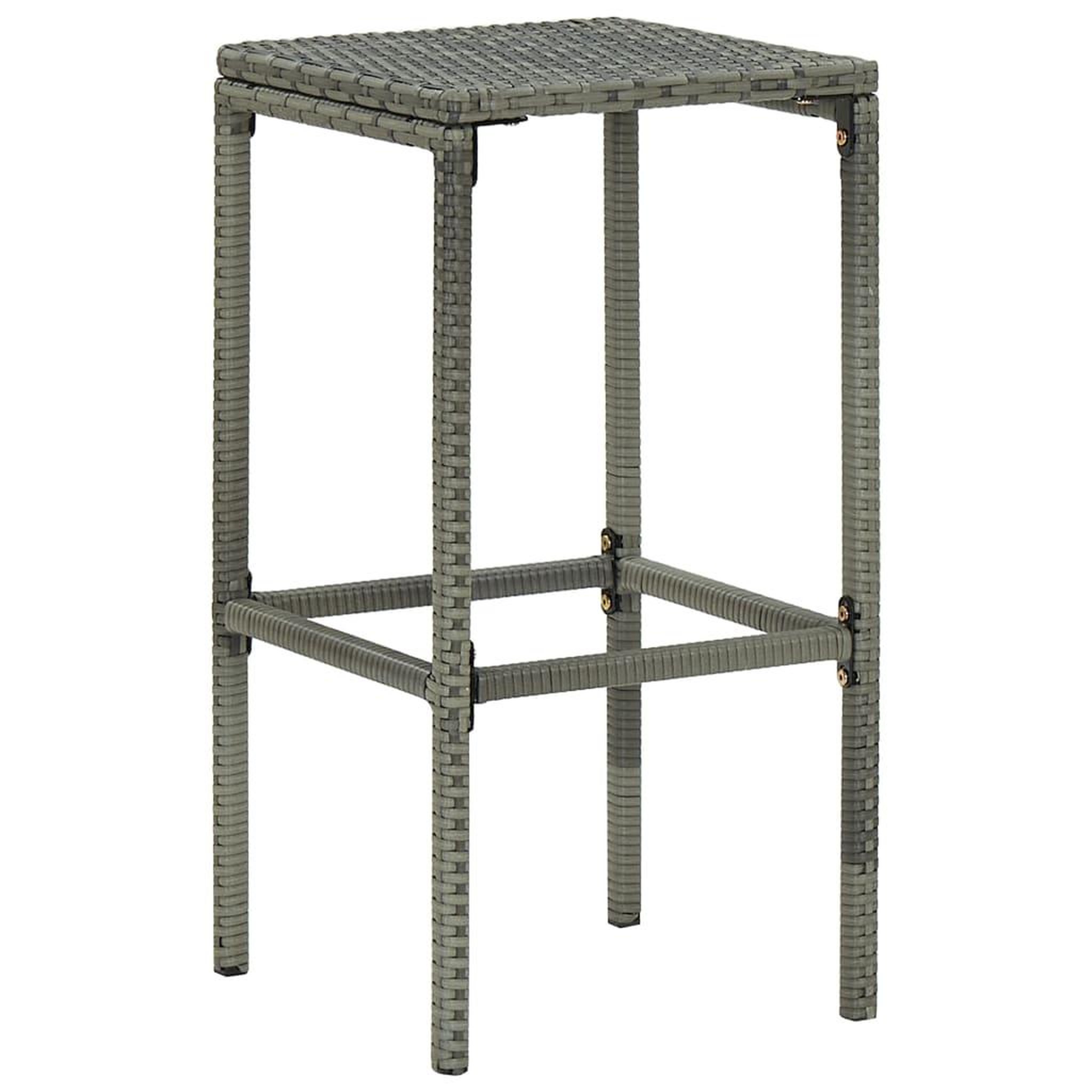 Voir la diapositive 5 : VIDAXL Ensemble de bar de jardin 5 pcs et coussins Resine tressee Gris