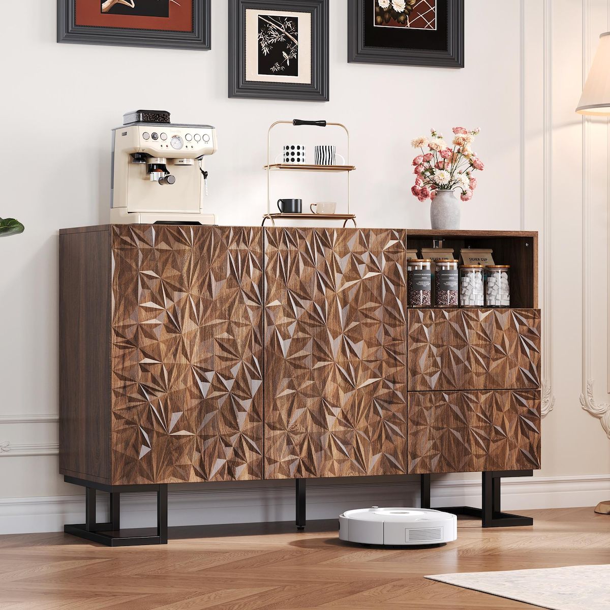 MERAX Buffet 2 porte(s) 2 tiroir(s) - 120 cm marron mdf