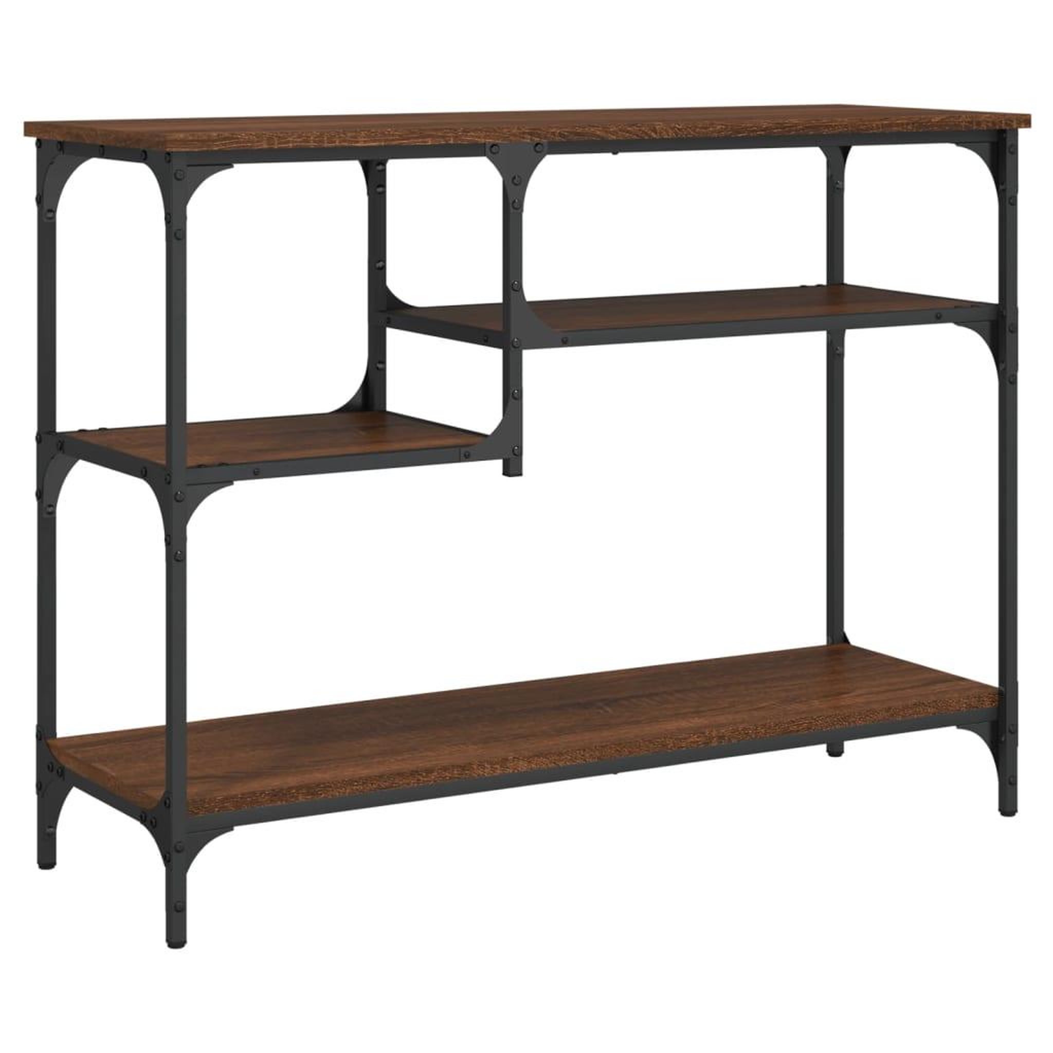 Voir la diapositive 2 : VIDAXL Table console avec etageres chene marron 100x35x75 cm